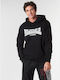 Lonsdale Wolverton Men's Sweatshirt with Hood and Pockets Black