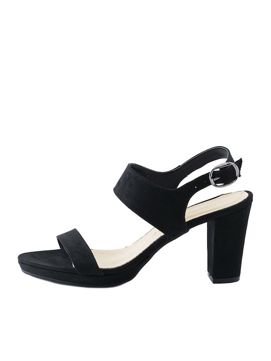 Stefania S Wildleder Damen Sandalen in Schwarz Farbe