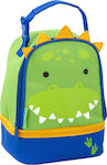 Stephen Joseph School Insulated Shoulder Lunch Bag Blue/Green Dinosaurs 17 x 14 x 24cm