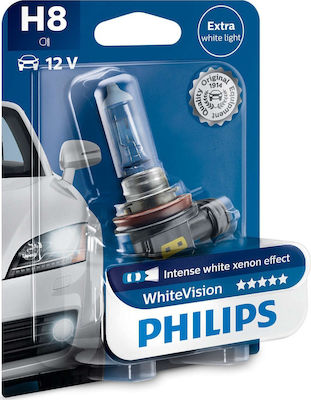 Philips Lămpi Autoturismului & Motocicletei WhiteVision H8 Halogen 3700K Alb cald 12V 35W 1buc