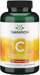 Swanson Vitamin C With Rose Hips Extract Βιταμίνη 1000mg 90 κάψουλες Swanson Vitamin C With Rose Hips Extract Βιταμίνη 1000mg 90 κάψουλες