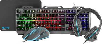 Fury Thunderjet Gaming Keyboard Set with RGB lighting & Mouse (English US)