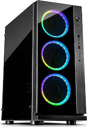 Inter-Tech W-III RGB Gaming Midi Tower Computer Case with Window Panel Black