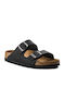 Birkenstock Arizona Oiled Leather Δερμάτινα Γυναικεία Σανδάλια σε Μαύρο Χρώμα