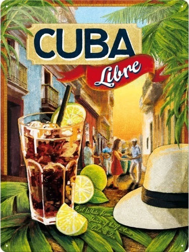 Nostalgic Art Decorative Sign Cuba Libre Handmade Metal 40x30cm