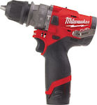 Milwaukee M12 FPDX KIT-202X Percussive Drill Driver Battery Brushless 12V 2x2Ah 4933464138