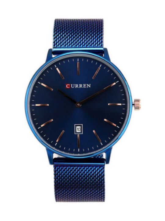 Curren Men's Watch 41mm Battery with Metal Bracelet Blue
