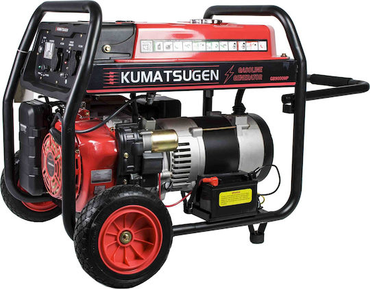 Kumatsugen GB10000MP Generators Benzin mit Kickstart, Rädern und maximaler Leistung 10kVA