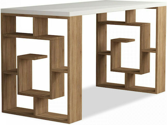 Birou Labirent Din Lemn Bej 140x60x75cm