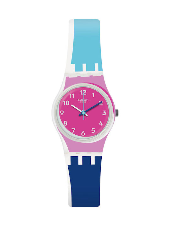 Swatch Attraverso Watch with Blue Rubber Strap