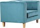 Midland Sessel Samt Petrol Blau 93x86x77cm