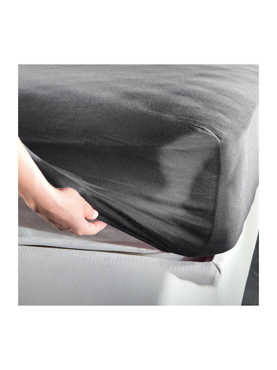 La Luna Sheet for Single Bed with Elastic 100x200+30cm. Jersey Grey Gray