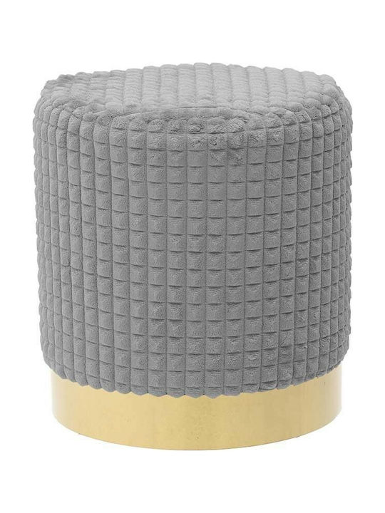 Stool For Living Room Upholstered with Fabric Gray 42x42x41cm