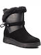 Geox Hosmos Amphibiox Leather Women's Ankle Boots Platform & Fur Black