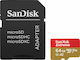Sandisk Extreme microSDXC 64GB Class 10 U3 V30 A2 UHS-I με αντάπτορα