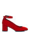 Sante Red Medium Heels with Strap