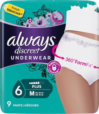 Always Discreet Plus Incontinence Underwear Medium 9pcs