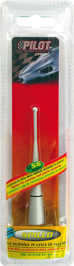 Lampa Car Antenna Roof Spillo Threaded Universal 10cm for Radio in Silver Color