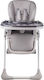 Kinderkraft Yummy Foldable Highchair with Metal Frame & Leatherette Seat Gray