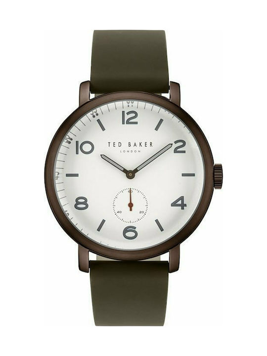 Ted Baker Harry Olive Watch Chronograph Battery with Green Leather Strap