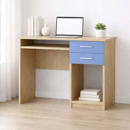 No 8 Birou pentru copii din Melamină Oak-Light Blue 100x55x80cm