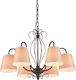 Home Lighting Senso Πολυέλαιος 6xE14 Ø64cm με Καπέλα Καφέ 77-3668