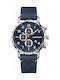 Wenger Attitude Watch Chronograph Battery with Blue Leather Strap