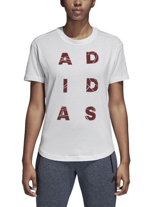 Adidas Sid Vibe Γυναικείο Αθλητικό T-shirt Λευκό