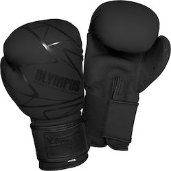 Olympus Sport Chaos Matt Γάντια Πυγμαχίας από Συνθετικό Δέρμα για Αγώνα Μαύρα