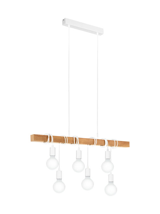 Eglo Townshend Pendant Chandelier Rail for 6 Bulbs E27 White