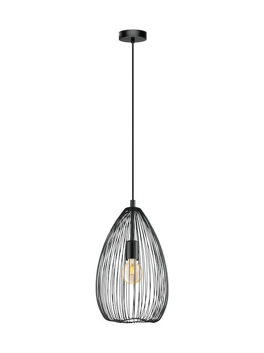 Eglo Clevedon E27 60W Pendant Light Single-Light Grid for Socket E27 Black