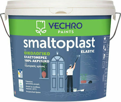 Vechro Smaltoplast Elastic Eco Plastic Acrilyc Ecological Paint for Exterior Use White 3lt