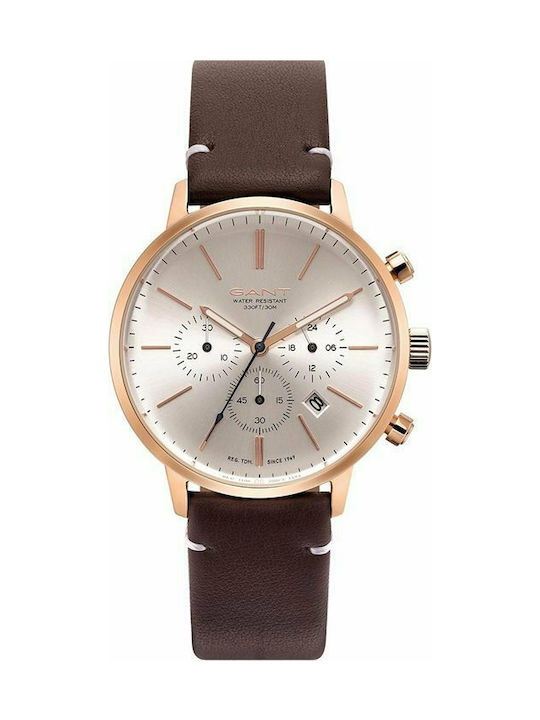 Gant Wortham Chronograph Watch Chronograph Battery with Brown Leather Strap