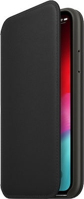 Apple Leather Folio Synthetic Leather Book Black (iPhone XS Max)