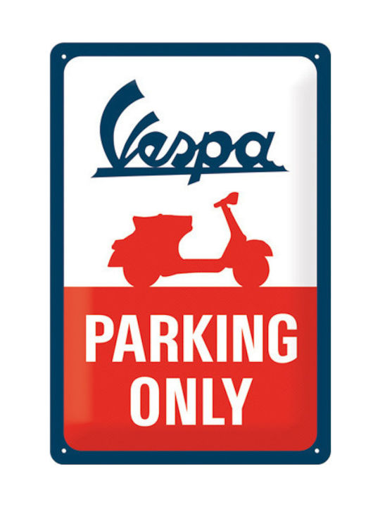 Nostalgic Art Unterschrift Wanddekoration aus Metallisch Vespa - Parking Only