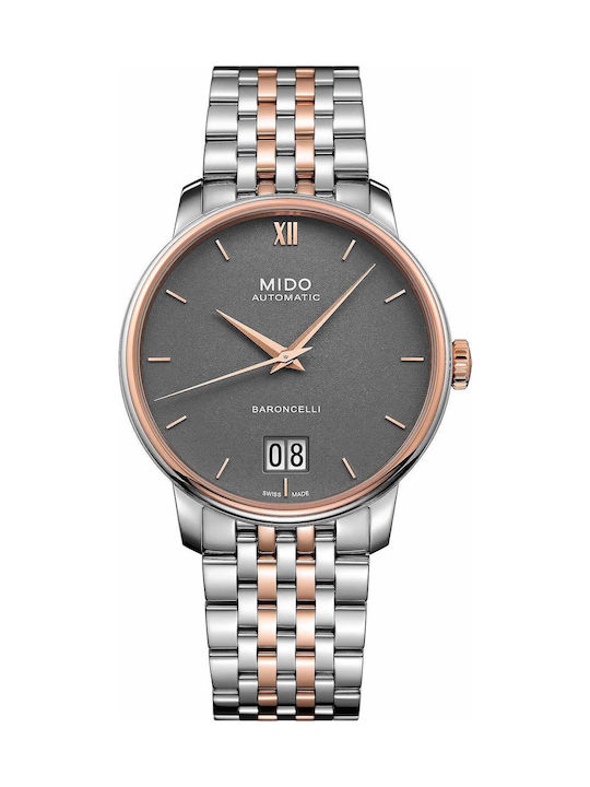 Mido Baroncelli III Automatic Watch Automatic with Silver Metal Bracelet