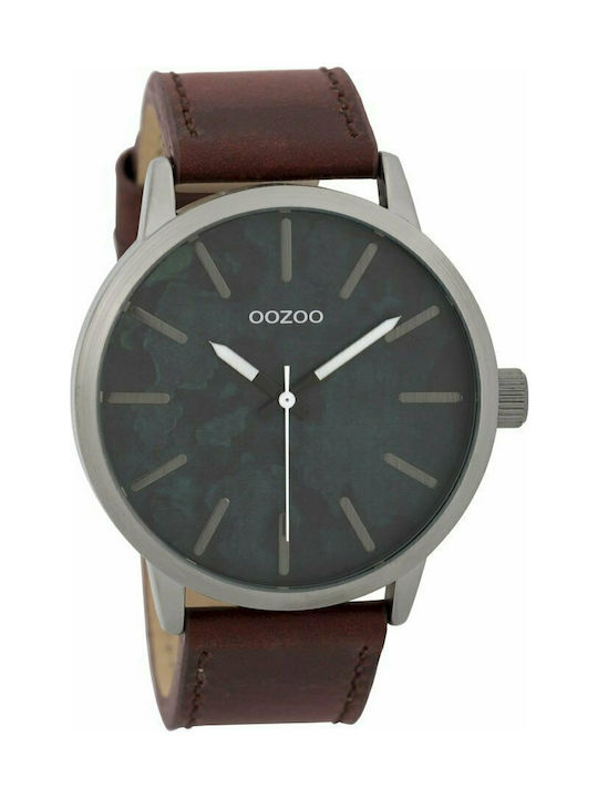 Oozoo Timepieces Watch Battery with Brown Leather Strap