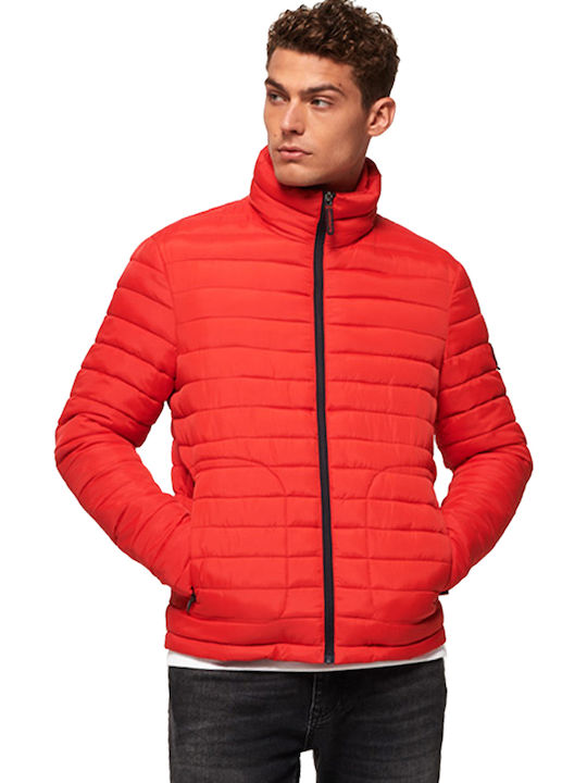 Superdry Fuji Herren Winter Jacke Puffer Rot