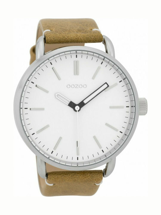 Oozoo Timepieces Men's Watch 48mm Battery with Brown Leather Strap