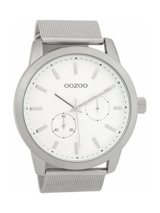 Oozoo Timepieces Uhr Batterie mit Silber Metallarmband