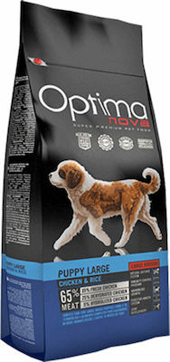 Optimanova Puppy Large 2kg Hrană Uscată cu Puține Cereale pentru Cățeluși de Rase Mari cu Pui și Orez