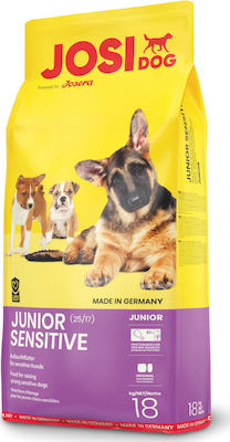 Josera Josidog Junior Sensitive 18kg Hrană Uscată fără Gluten pentru Cățeluși cu Porumb, Carne și Orez