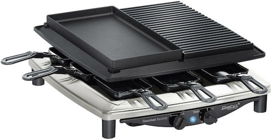 Steba RC 4 Plus Deluxe Tischplatte Elektrogrill Raclette Glatte und Geriffelte Platte 1450W mit einstellbarem Thermostat 39cmx37cmcm
