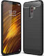 Carbon Fiber Brushed Задна корица Силикон Черен (Pocophone F1)