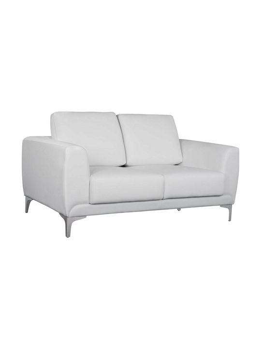 Kenzie Doppelsitzer Sofa Künstliches Leder Weiß 142x81x81cm