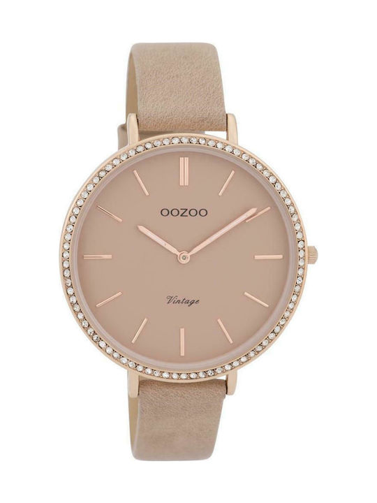 Oozoo Vintage Watch with Pink Leather Strap