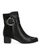 Leder Stiefeletten Damen Schwarz
