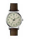 Q&Q Watch Battery with Brown Leather Strap QB28J315Y