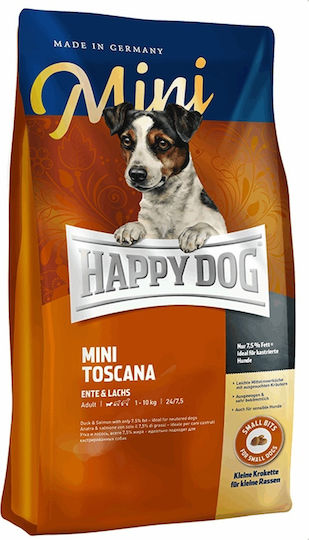 Happy Dog Mini Toscana 1kg Ξηρά Τροφή χωρίς Γλουτένη για Ενήλικους Στειρωμένους Σκύλους Μικρόσωμων Φυλών με Πάπια και Σολομό