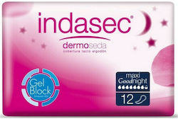 Indasec Dermoseda Maxi Good Night Women's Incontinence Pad Heavy Flow 7.5 Drops 12pcs